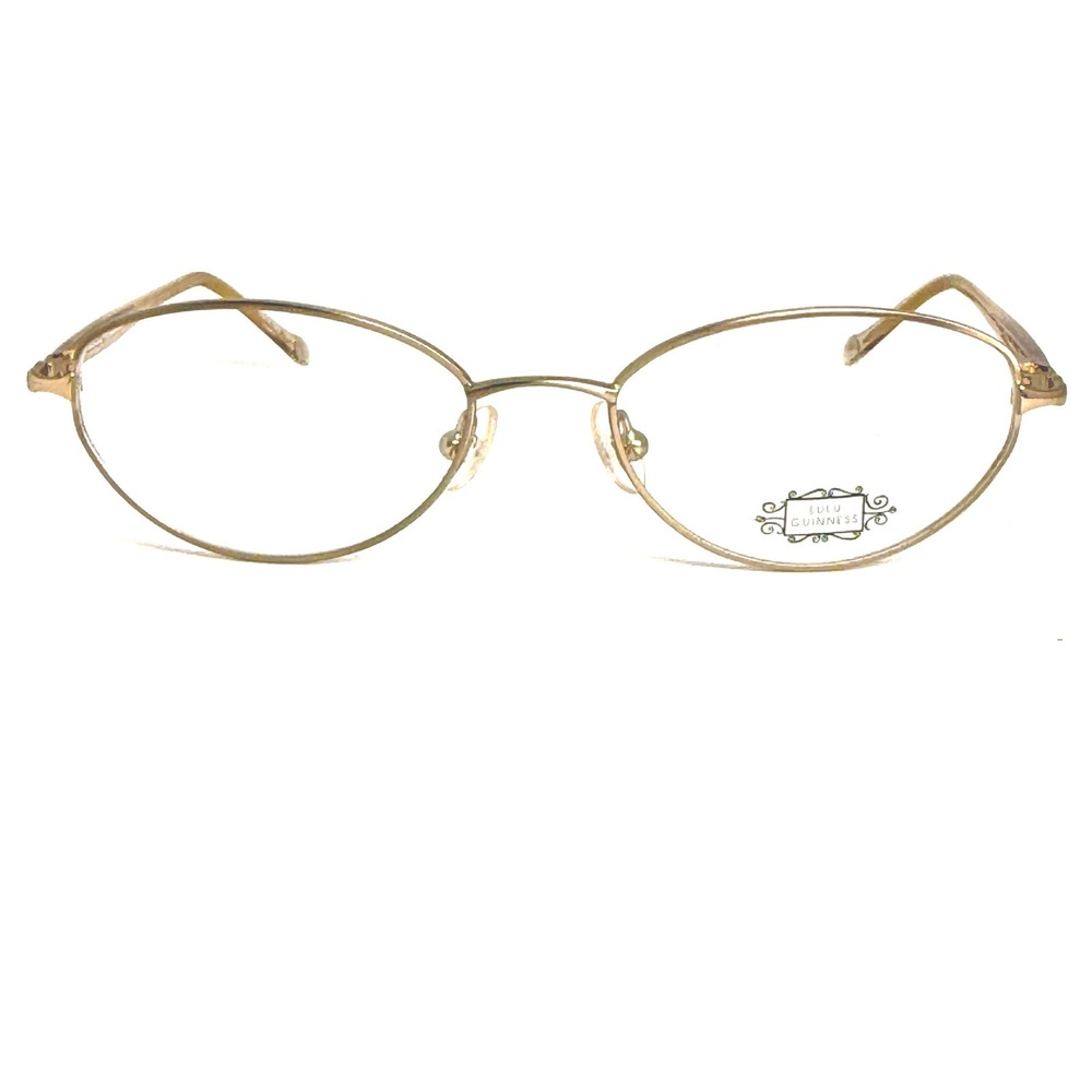 Lulu Guinness L612 BGD Gold Glitter Oval Eyeglasses Frames 51-17-130‎ L1P